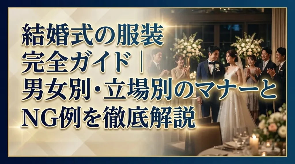 結婚式の服装完全ガイド｜男女別・立場別のマナーとNG例を徹底解説