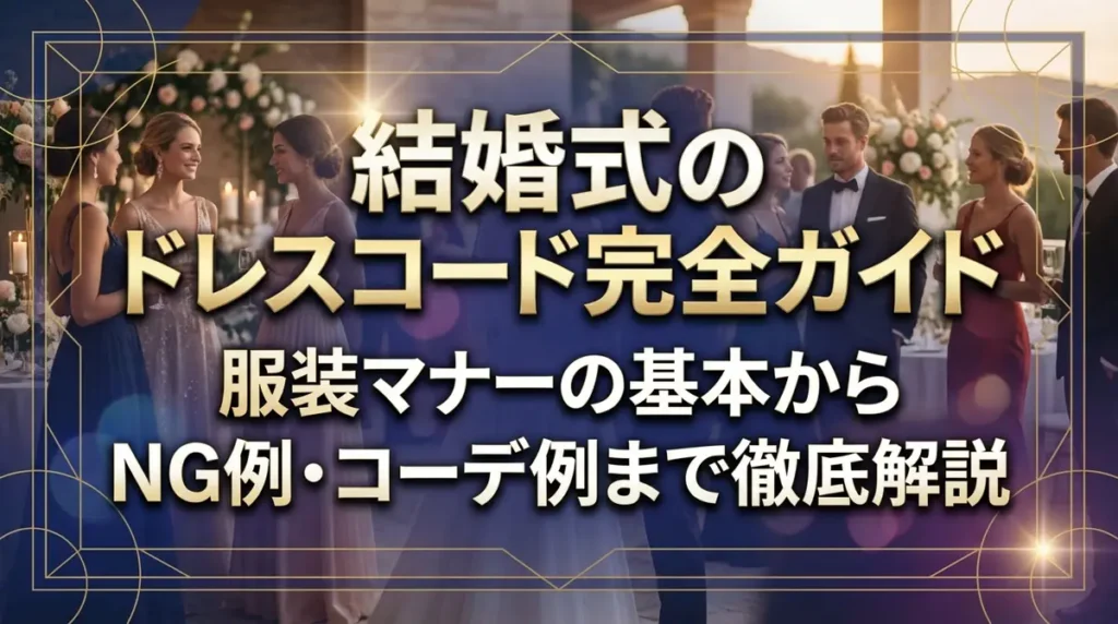 結婚式のドレスコード完全ガイド｜服装マナーの基本からNG例・コーデ例まで徹底解説